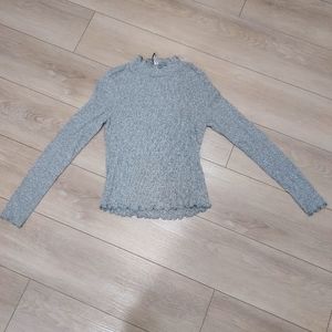 Gray mock turtle neck long sleeve, Small